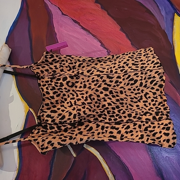 Betsey Johnson Tops - Betsey Johnson y2k vintage leapord print mini Bows camisole NWT